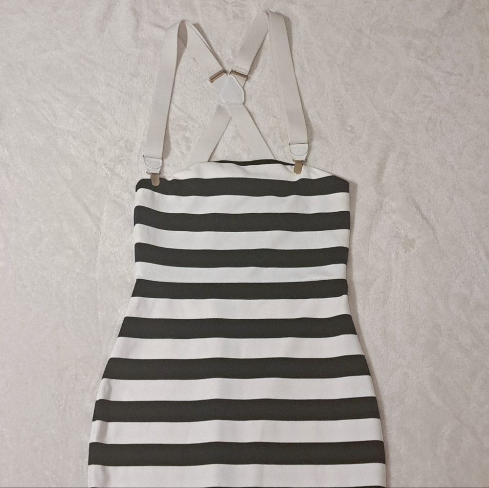 Express Striped Black and White Bodycon Dress